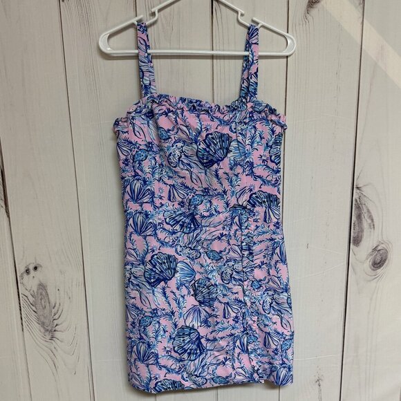 Lilly Pulitzer Zenon Ruffle Romper Magnolia Lilac “A Little Jelly” 6 EUC - Picture 1 of 15